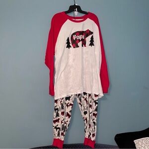 The Place Adult Men’s Papa Bear 2-Piece Cotton Pajama Set Size XXL